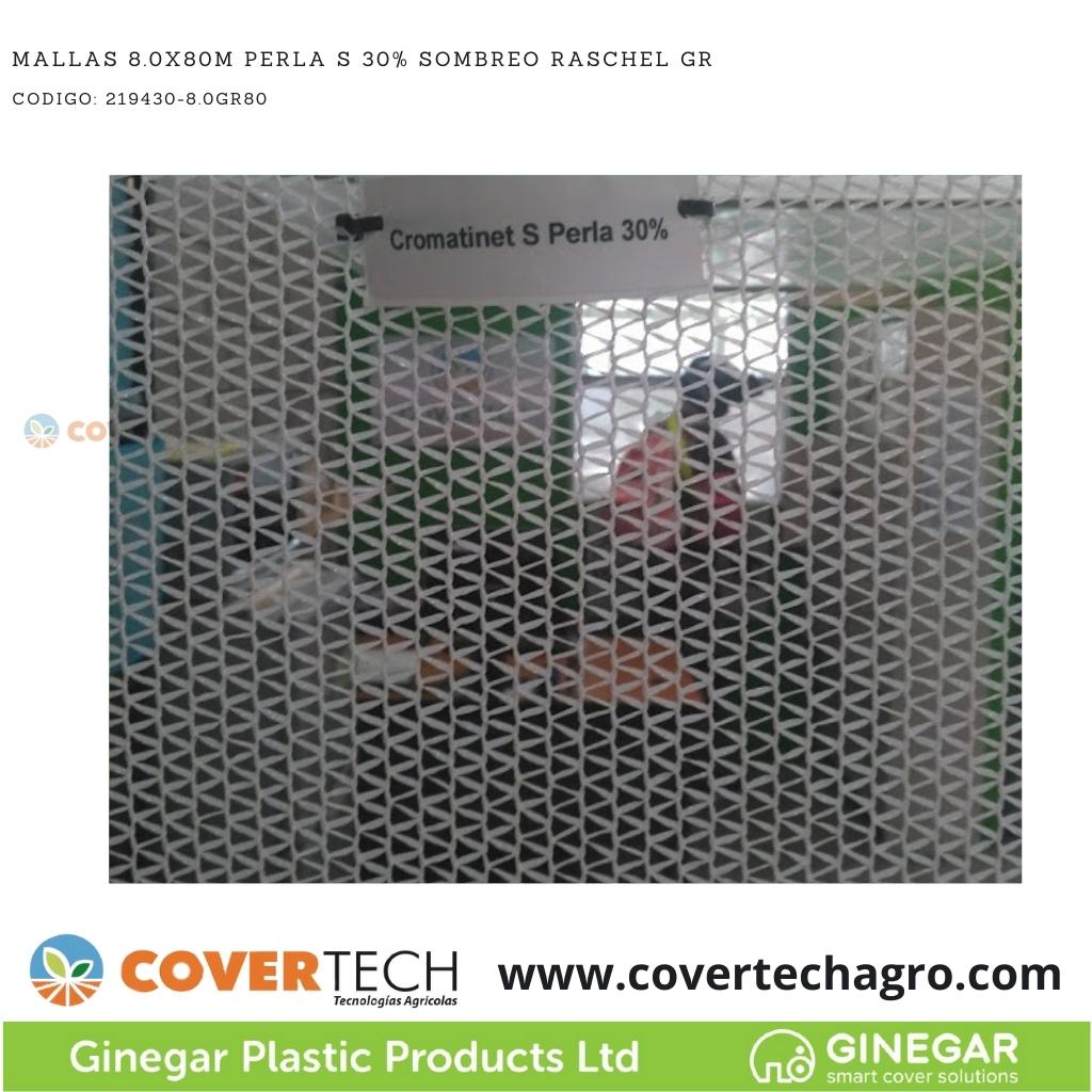  Mallas 8.0x80m Perla S 30% Sombreo Raschel GR