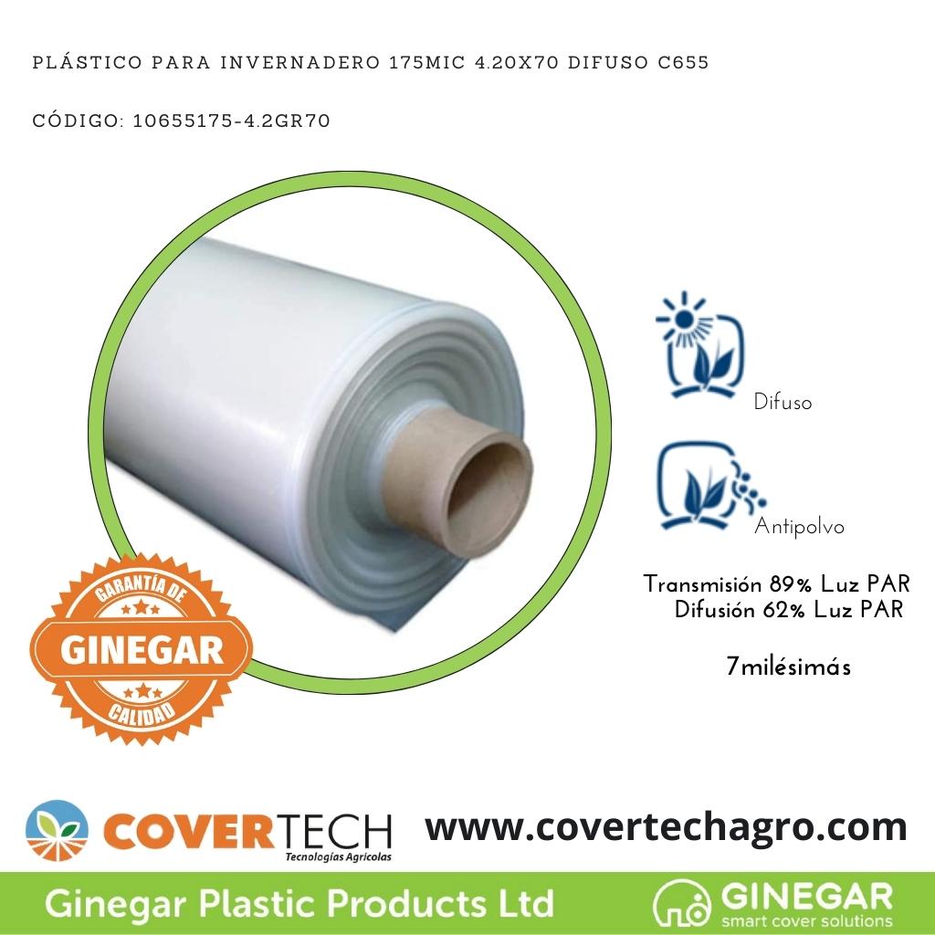 Plastico p. invernadero 175Mic (7milesimas) 4.2x70 Difuso C655