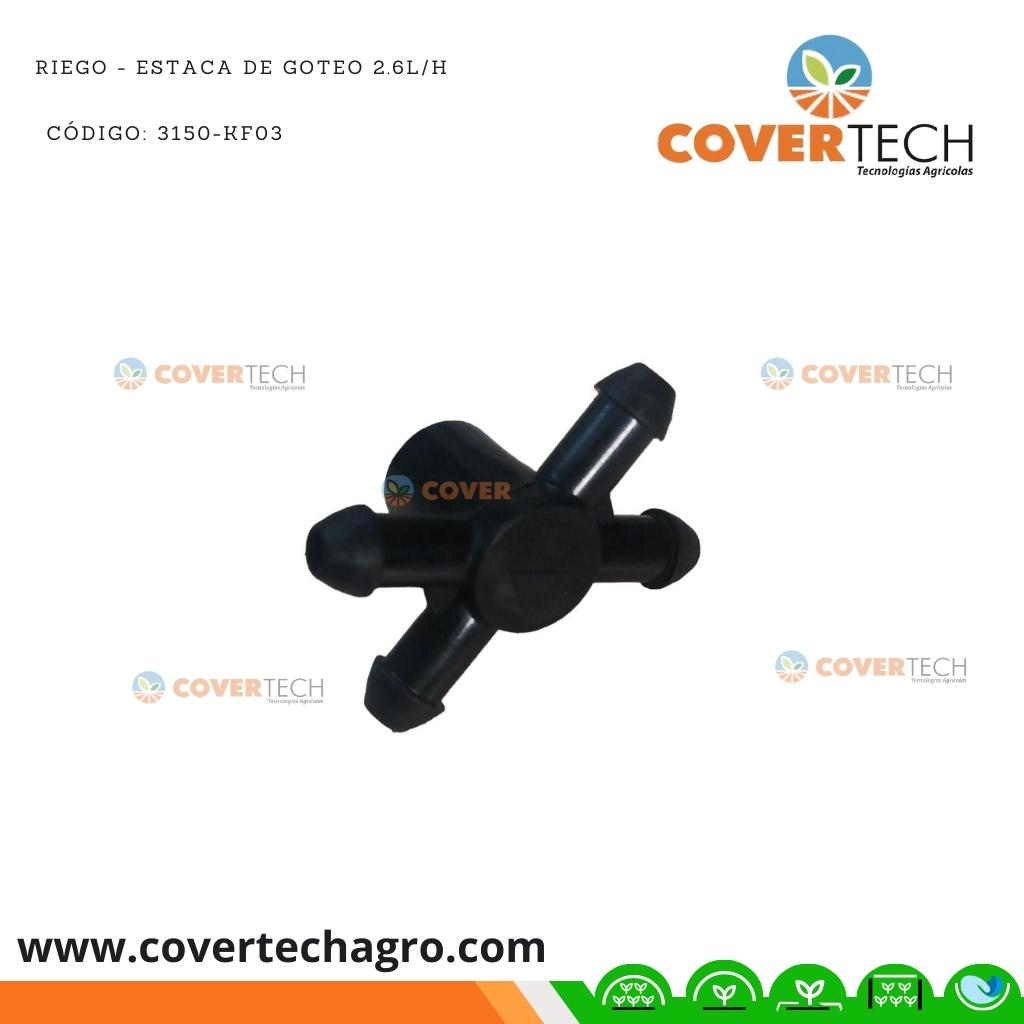 Riego - Conector para gotero 4 salidas en X