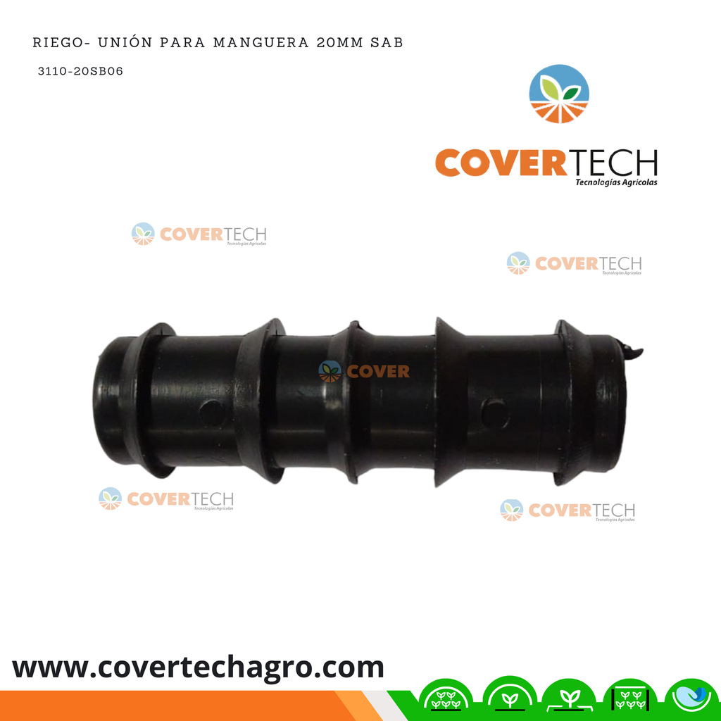 Riego- Unión para poliducto 20mm (1/2")  SAB Italia