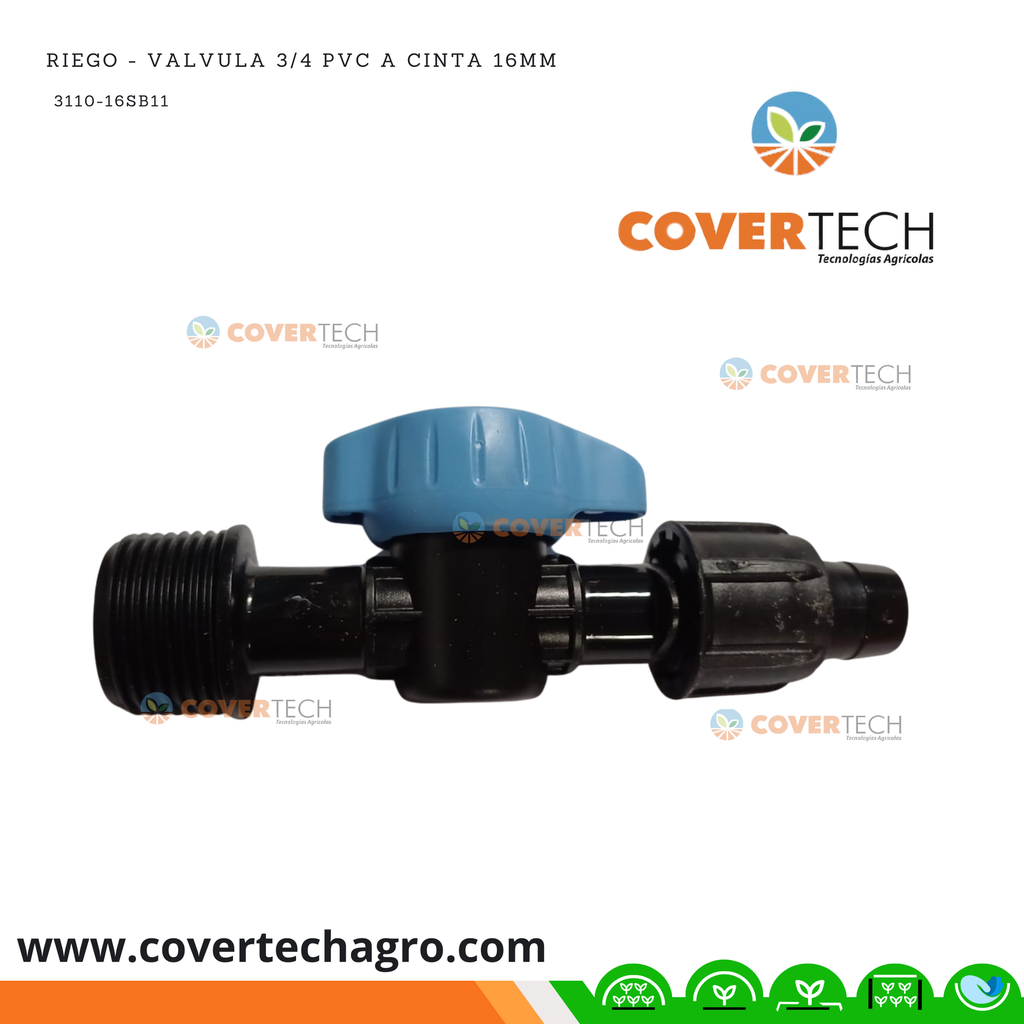 Riego - Valvula PVC 3/4" a cinta SAB Italia