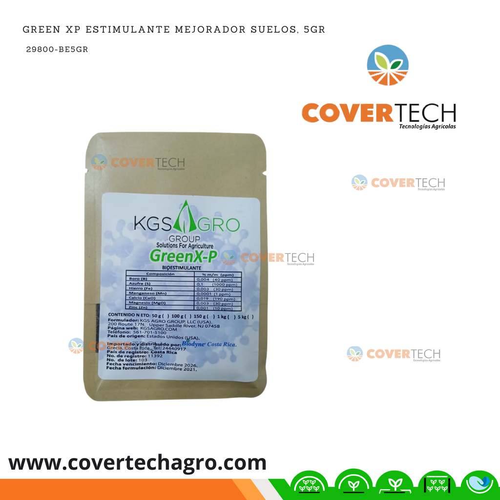 Green XP estimulante mejorador suelos, 5gr