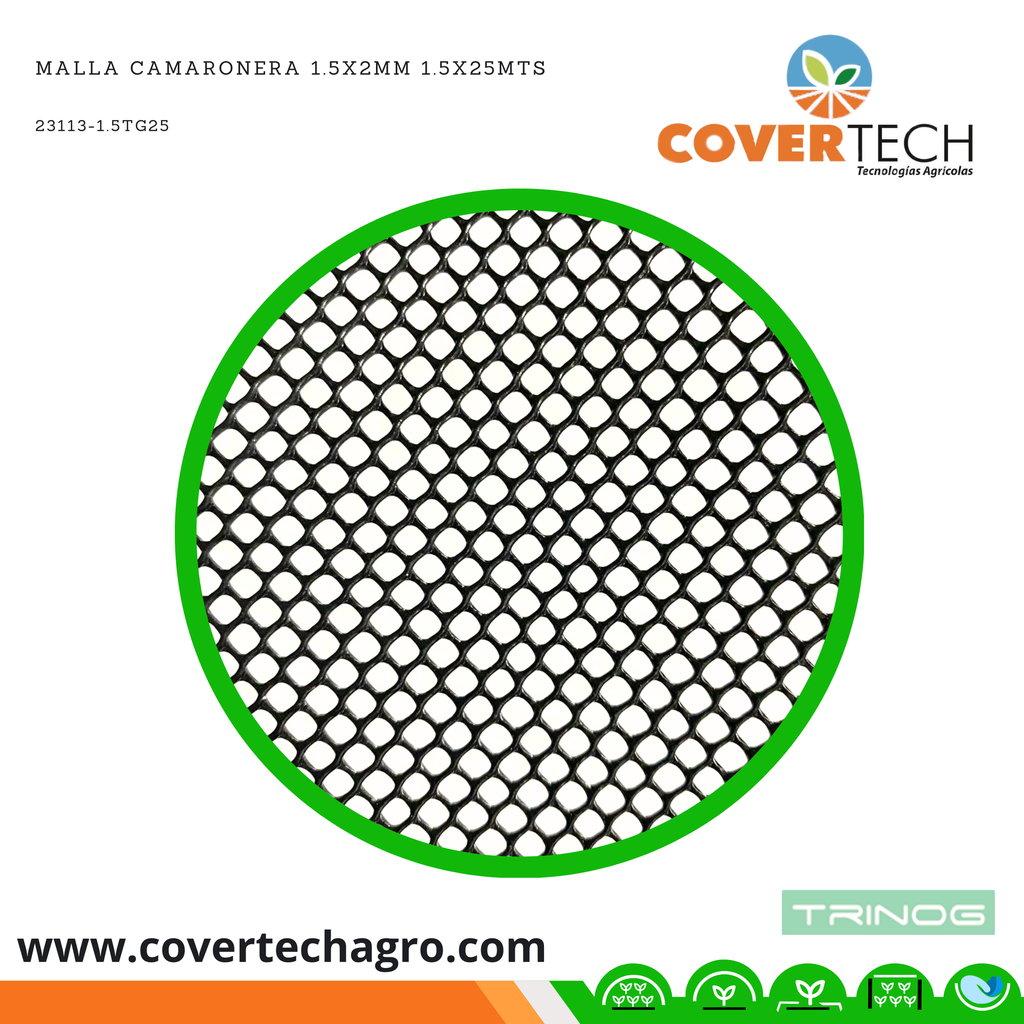 Malla Camaronera 1.5x2mm 1.5x25mts