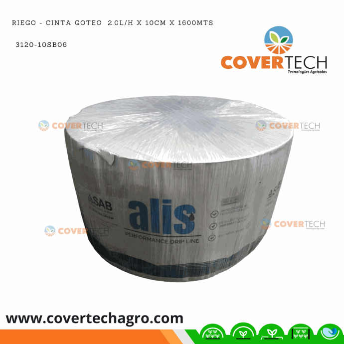 Riego - Cinta goteo  2.0l/h x 10cm x 800mts SAB Italia Alis