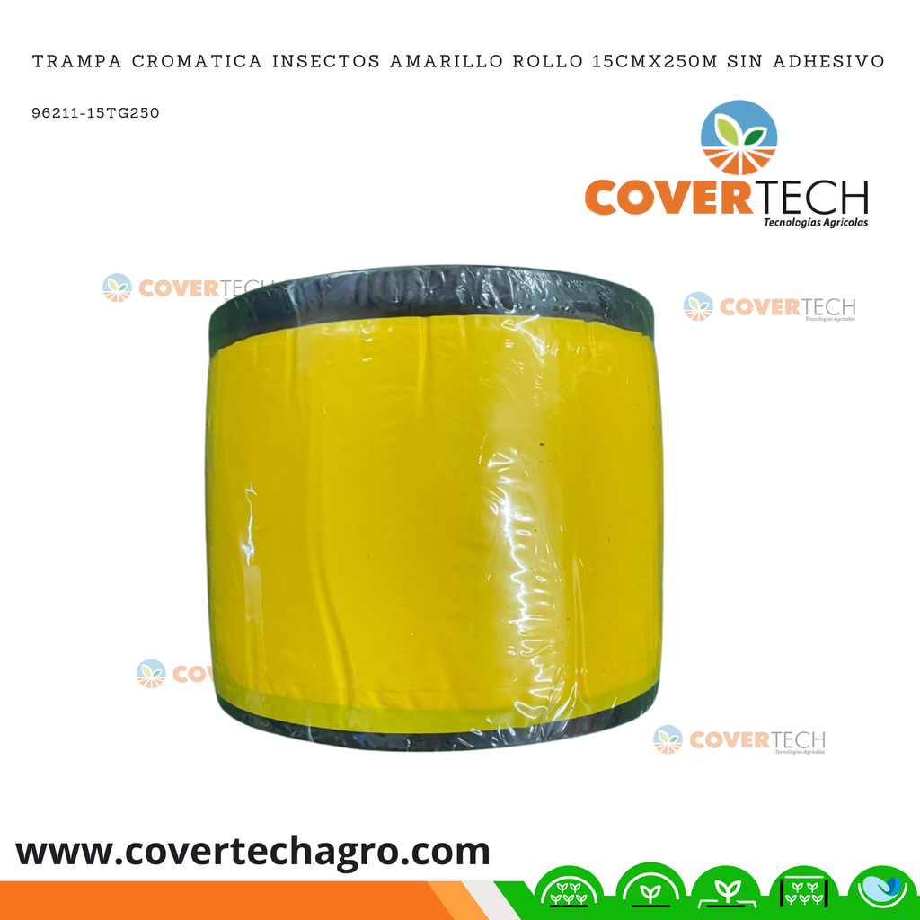 Trampa cromatica insectos Amarillo Rollo 15cmx250m sin adhesivo