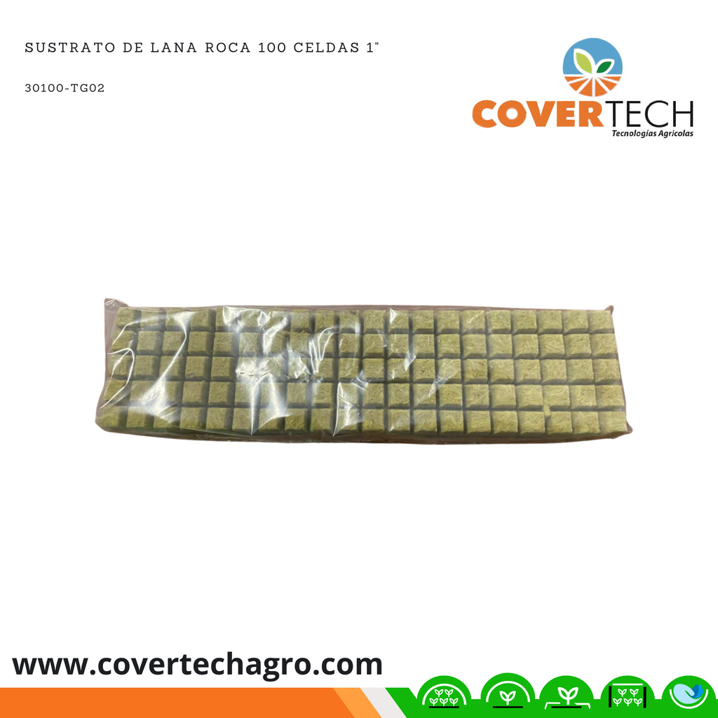 Sustrato de lana Roca 100 celdas 1"