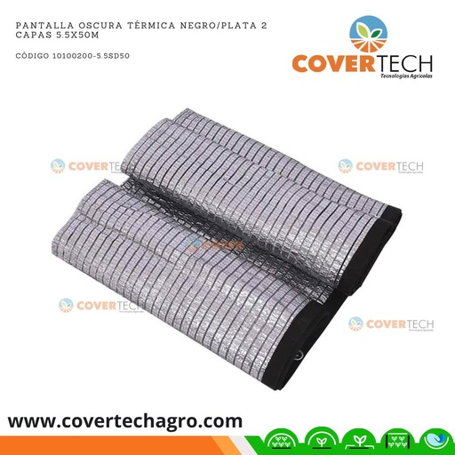 [10100200-5.5SD50]  Pantalla Oscura Aluminizada 100% sombra - 2 capas 5.5x50m 100%