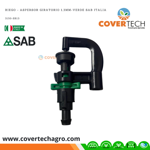 [3150-SB13]  Riego - Aspersor giratorio 1,3mm-verde SAB Italia