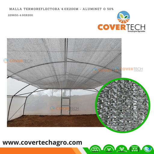 [229650-4.0GR200]  Malla Termoreflectora 4.0x200m - Aluminet O 50%