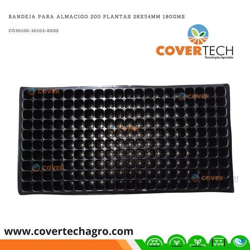 [30103-TG01] Bandeja para almacigo 200 celdas 28x55mm 155gms