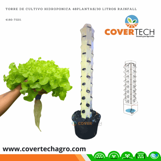 [4160-TG01] Torre de cultivo hidroponica 48plantas/30 Litros RainFall