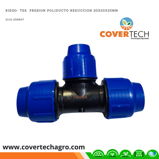 [3110-25SB07] Riego- Tee  PRESION Poliducto reduccion 25x20x25mm SAB Italia