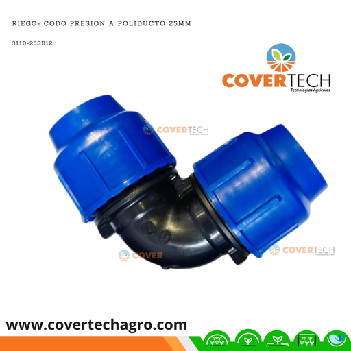 [3110-25SB12] Riego- Codo PRESION poliducto 25mm (3/4") SAB Italia