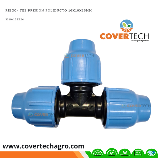 [3110-16SB24] Riego- Tee PRESION Poliducto 16x16x16mm (3/8") SAB Italia