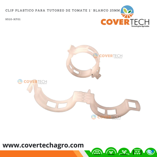 [9510-KF01] Clip plastico para tutoreo de Tomate 1¨ blanco 25mm