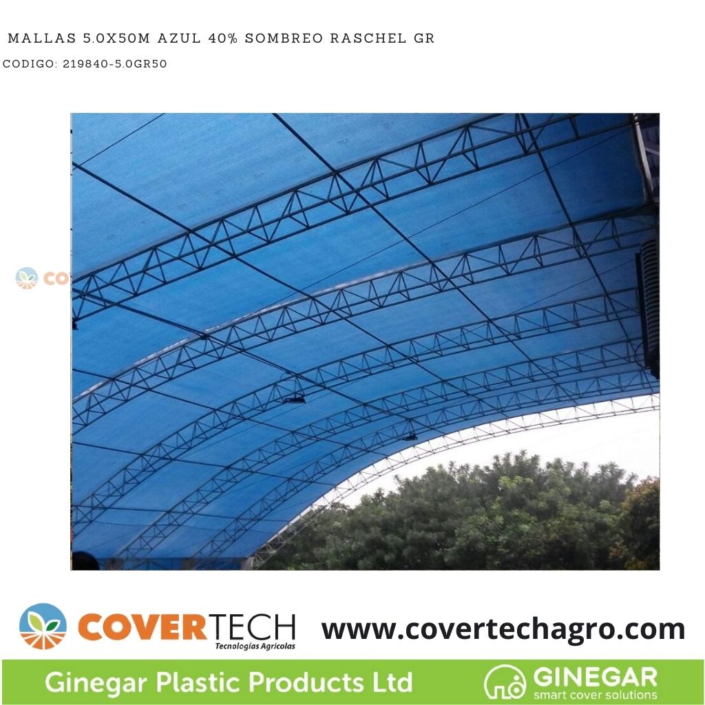  Mallas 5.0x50m Azul 40% Sombreo Raschel GR