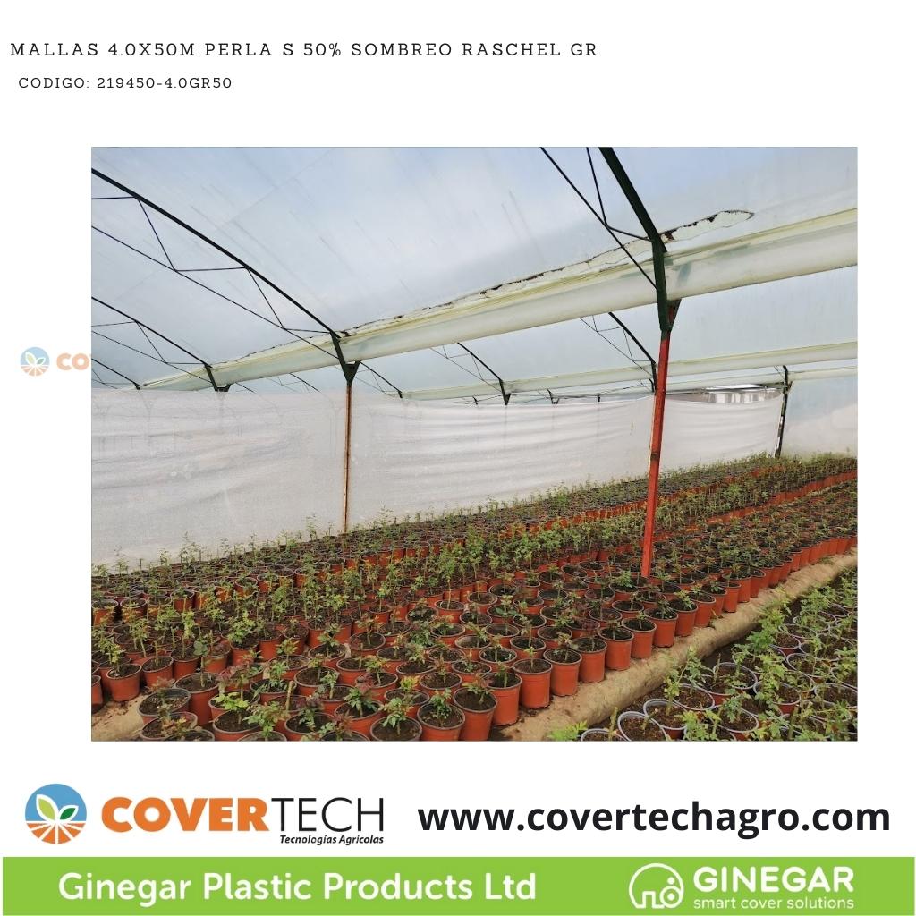 Mallas 4.0x50m Blanca S 50% Sombreo Raschel GR