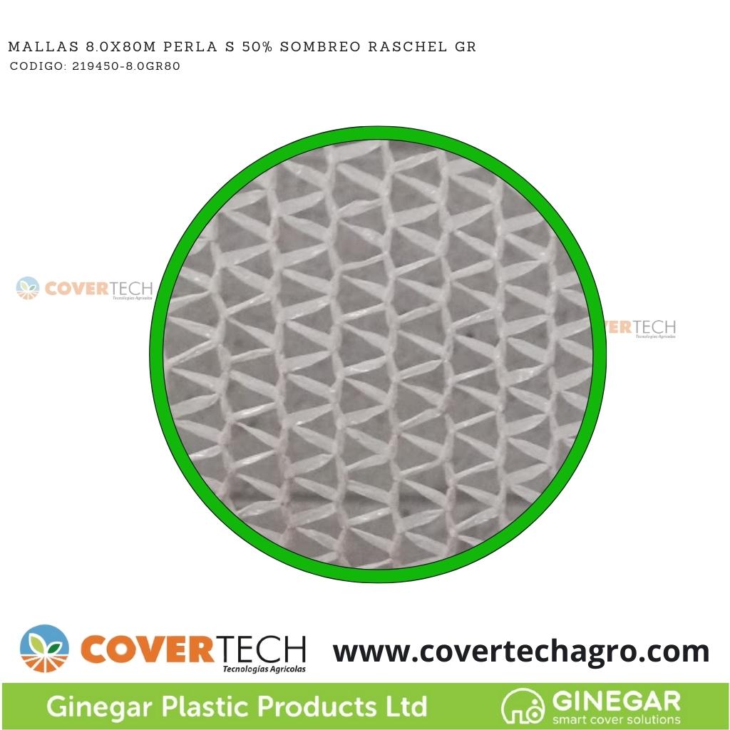  Mallas 8.0x80m Perla S 50% Sombreo Raschel GR