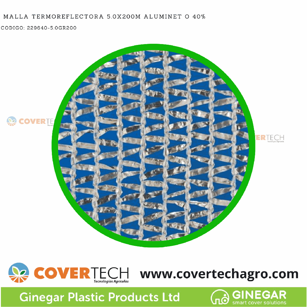 Malla Termoreflectora 5.0x200m Aluminet O 40% (4+1)