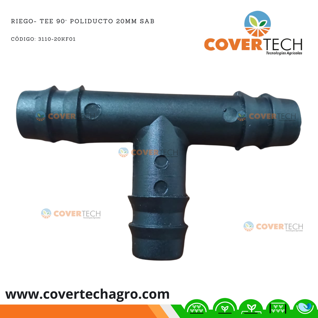 Riego - Tee para poliducto 20mm