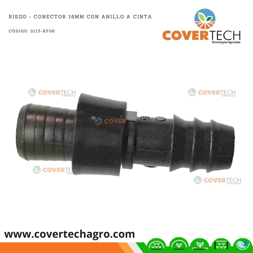  Riego - Conector 16mm con anillo a cinta