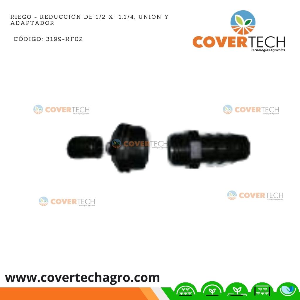  Riego - Reduccion de PVC 1/2" x  1.1/4, union y adaptador