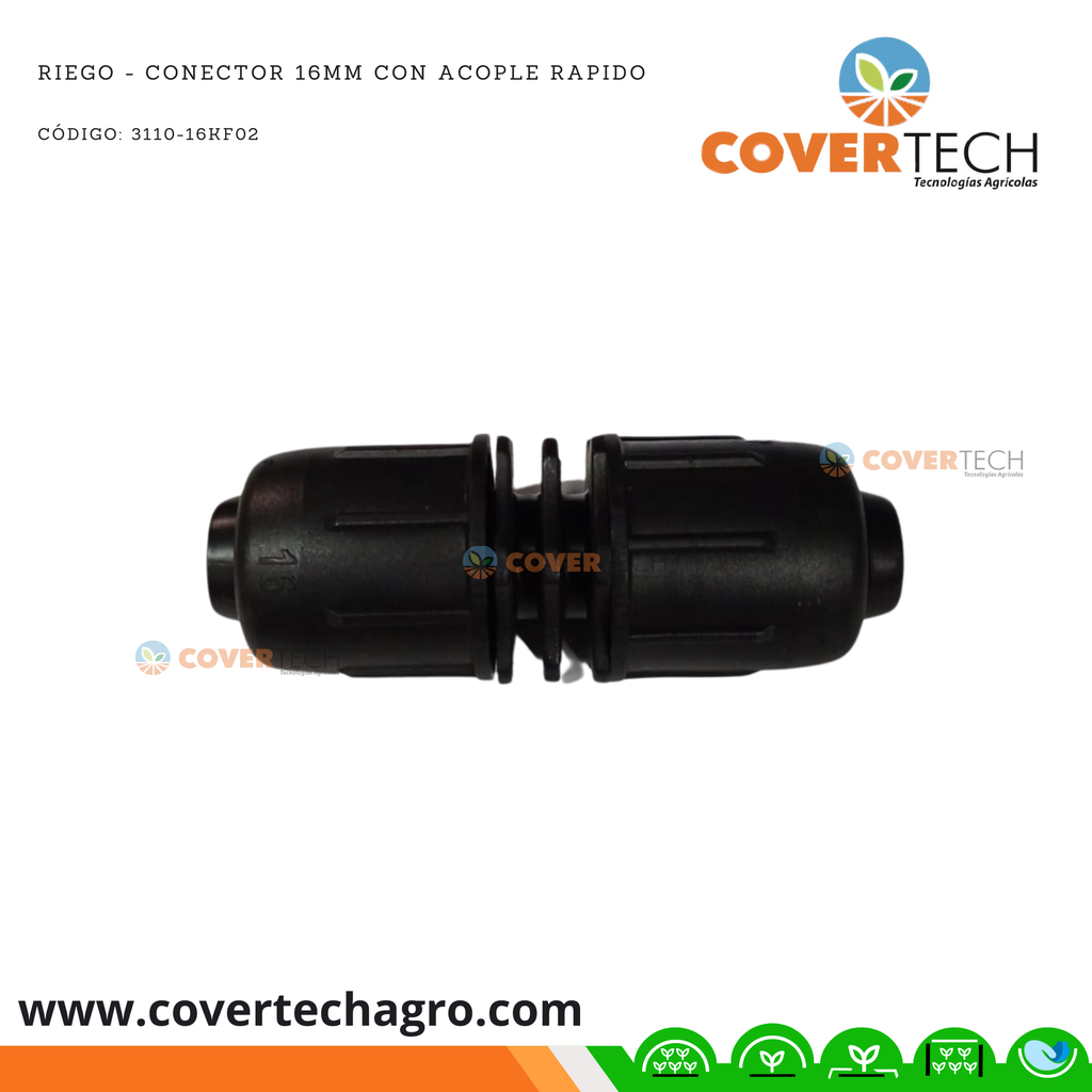  Riego - Conector 16mm (3/8") acople rapido