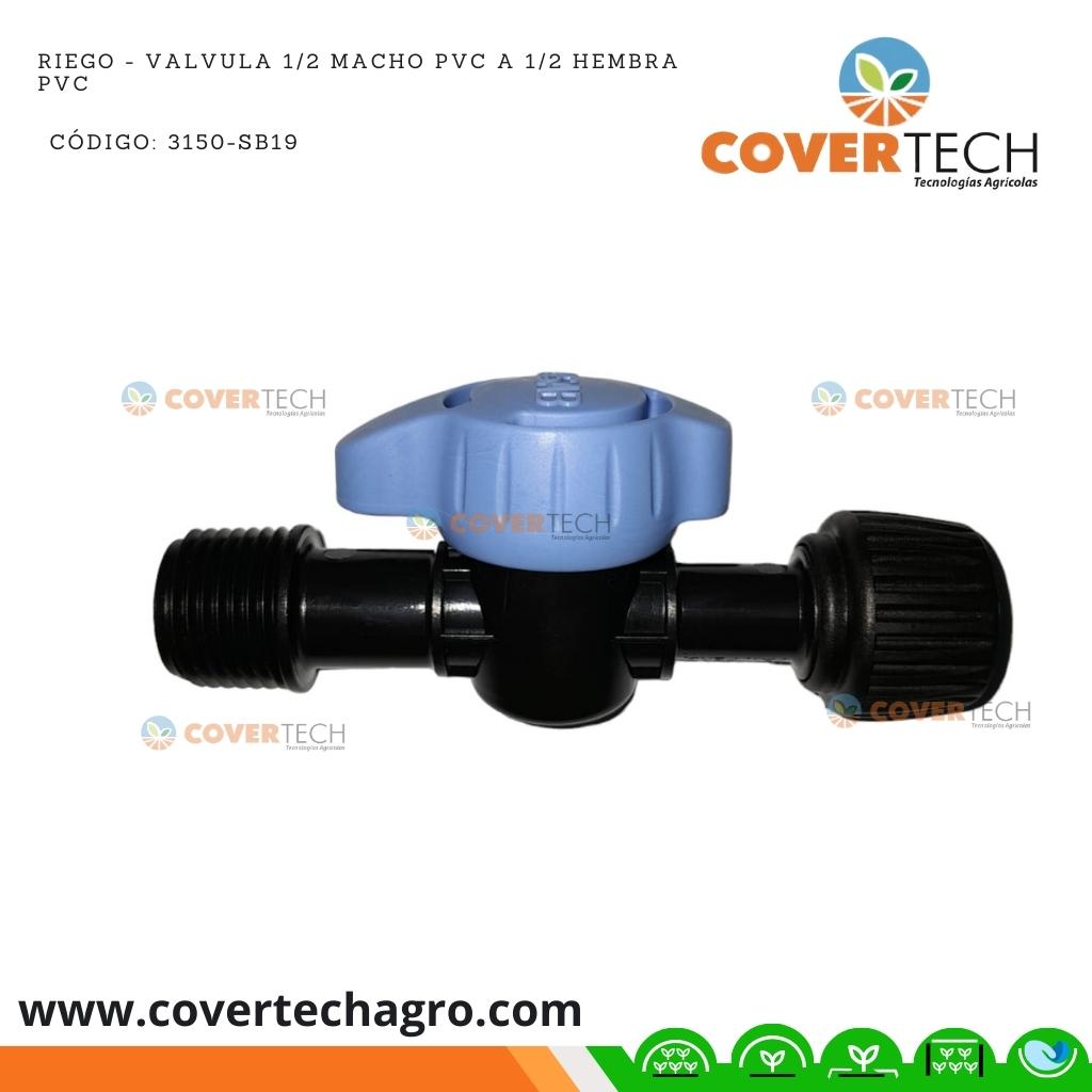  Riego - Valvula 1/2 macho PVC a 1/2 hembra PVC