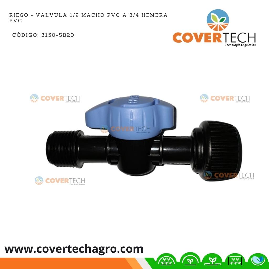  Riego - Valvula PVC 1/2" macho a PVC 3/4" hembra SAB Italia