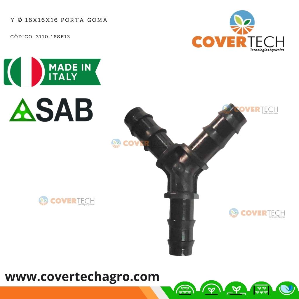 [3110-16SB13]  Riego - Conector Y para poliducto 16mm (3/8") SAB Italia
