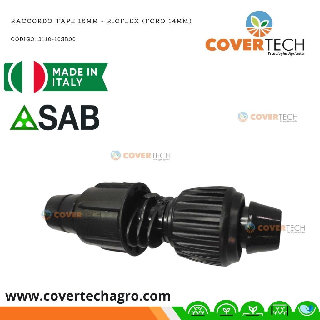 [3110-16SB06]  Riego - Conector de 16mm Rio Flex a Cinta SAB Italia