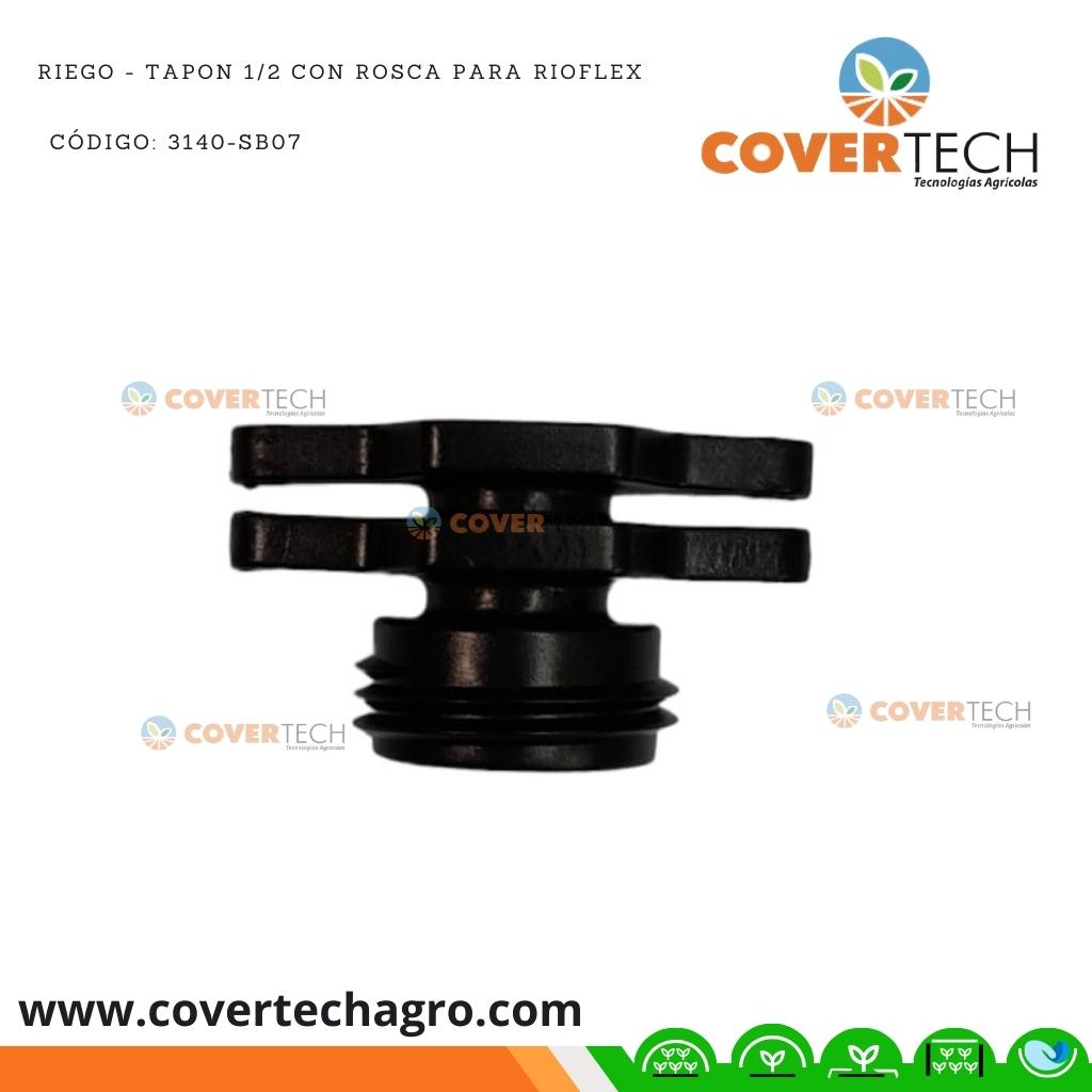 Riego - Tapon lateral PVC 1/2" con rosca para Rioflex