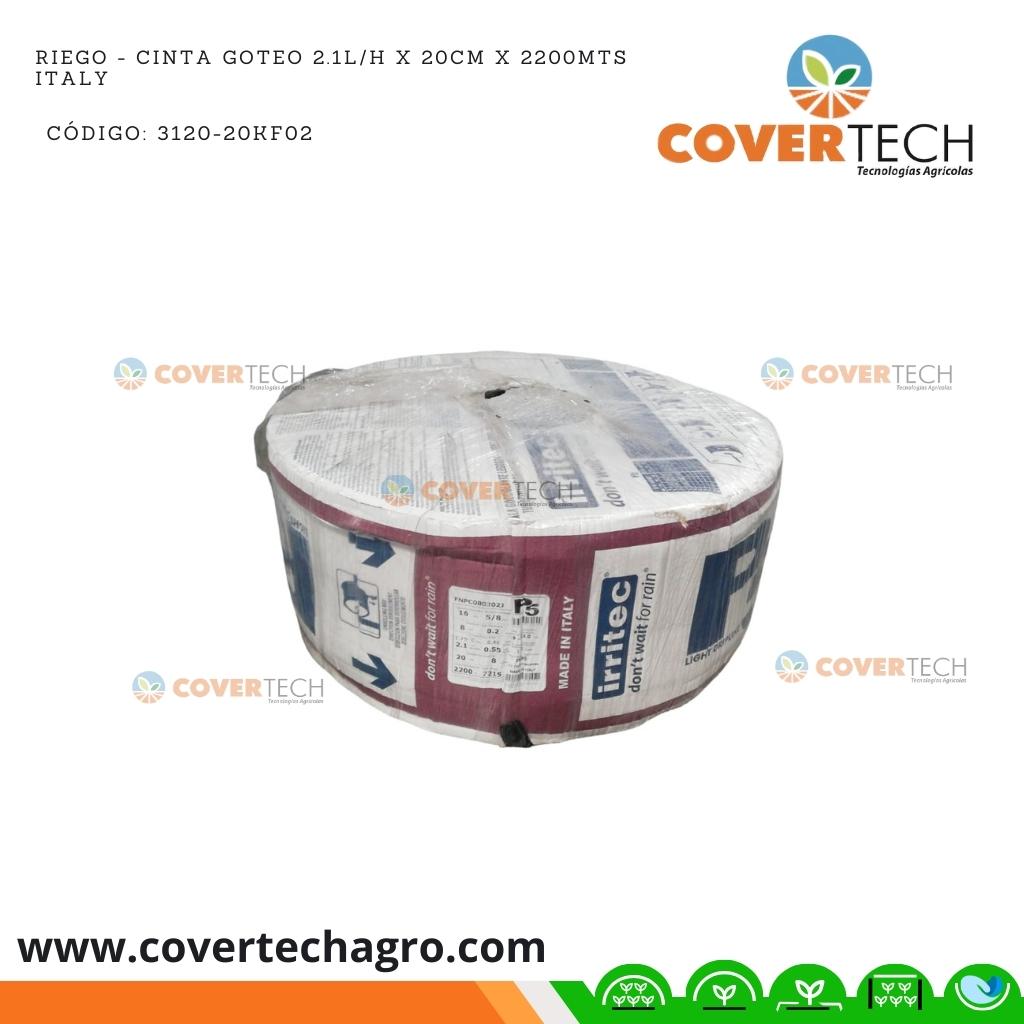 Riego - Cinta goteo 2.1l/h x 20cm x 2200mts Italy de pastilla