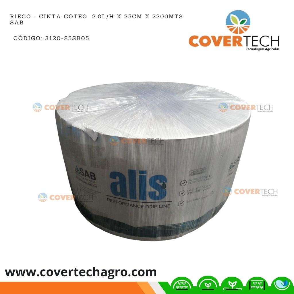 Riego - Cinta goteo  2.0l/h x 25cm x 2200mts SAB Italia Alis
