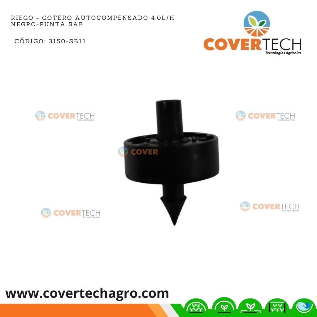  Riego - Gotero autocompensado 4.0l/h negro-punta SAB Italia