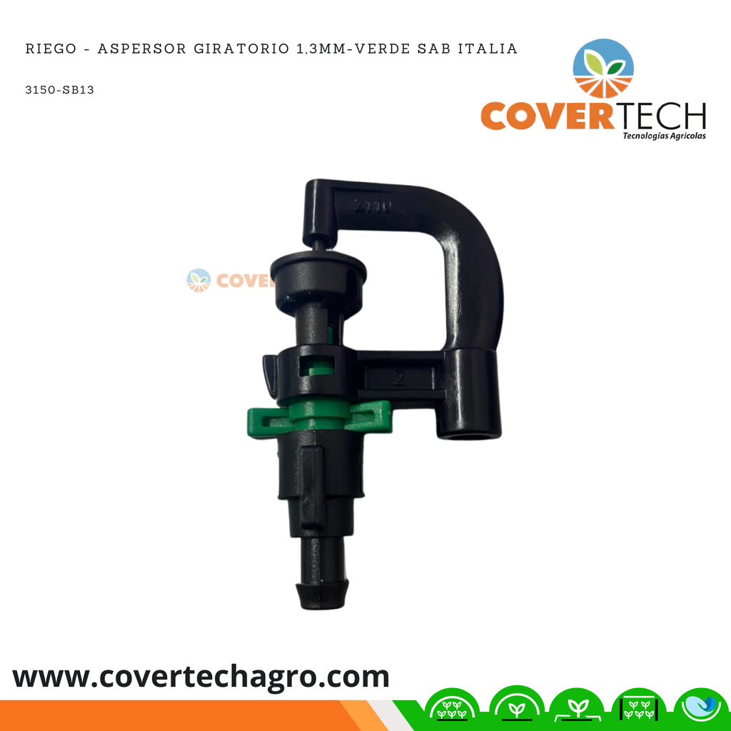  Riego - Aspersor giratorio 1,3mm-verde SAB Italia