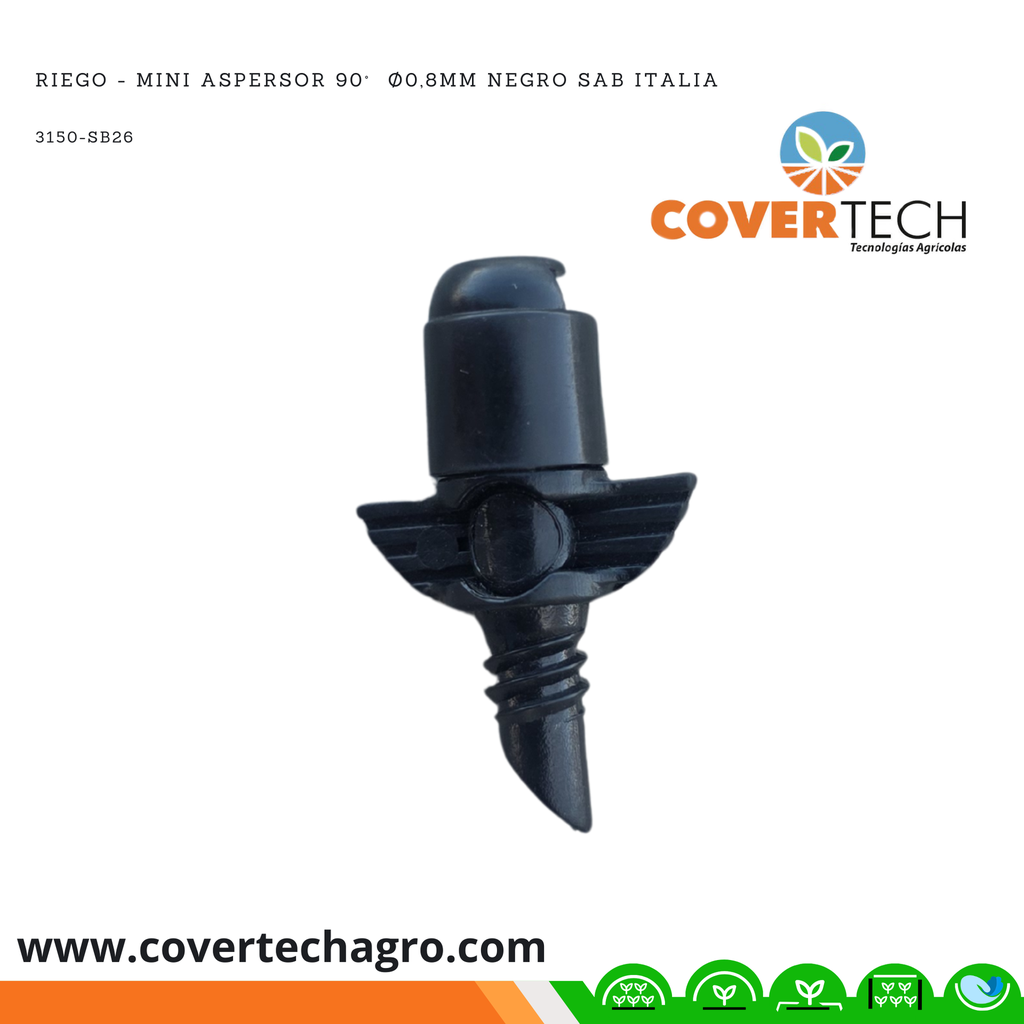  Riego - Mini aspersor 90°  ø0,8mm Negro SAB Italia