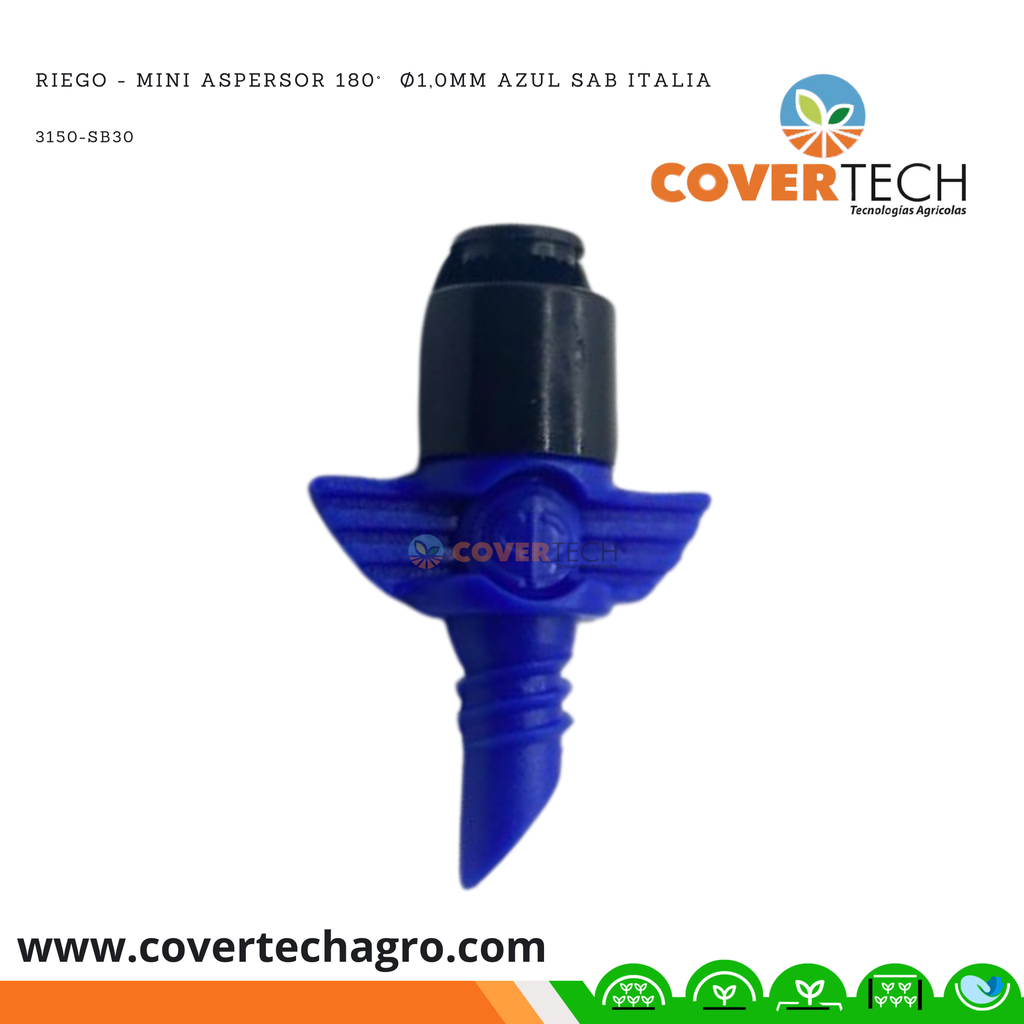  Riego - Mini aspersor 180°  ø1,0mm Azul SAB Italia