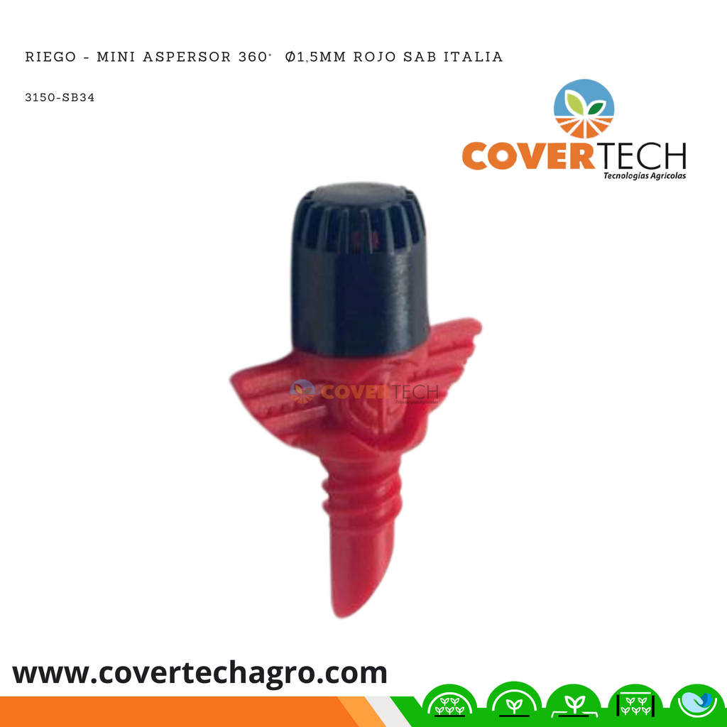  Riego - Mini aspersor 360°  ø1,5mm Rojo SAB Italia