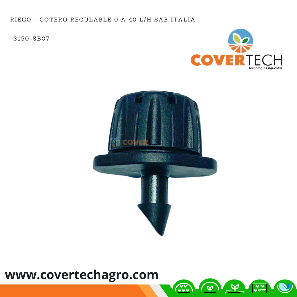  Riego - Gotero regulable 0 a 40 l/h SAB Italia