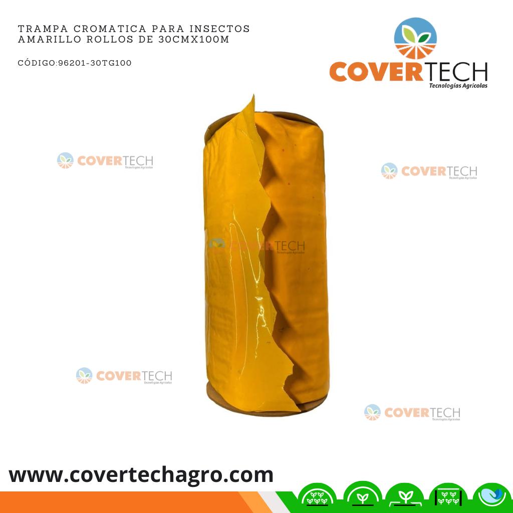 Trampa cromatica insectos Amarillo Rollo 30cmx100m con adhesivo