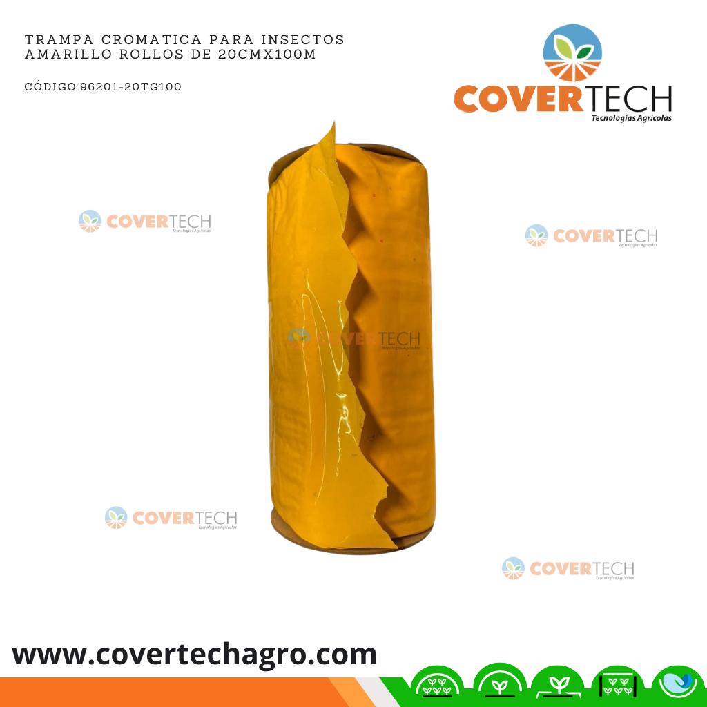 Trampa cromatica insectos Amarillo Rollo 20cmx100m con adhesivo