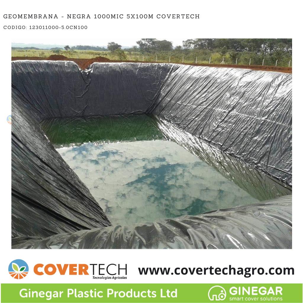 Geomembrana - Negra 1000mic (40milesimas) 5.0x100m Covertech