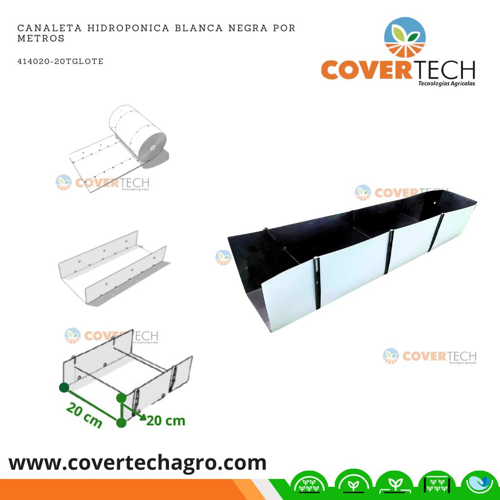 Canaleta Hidroponica Blanca Negra por metros