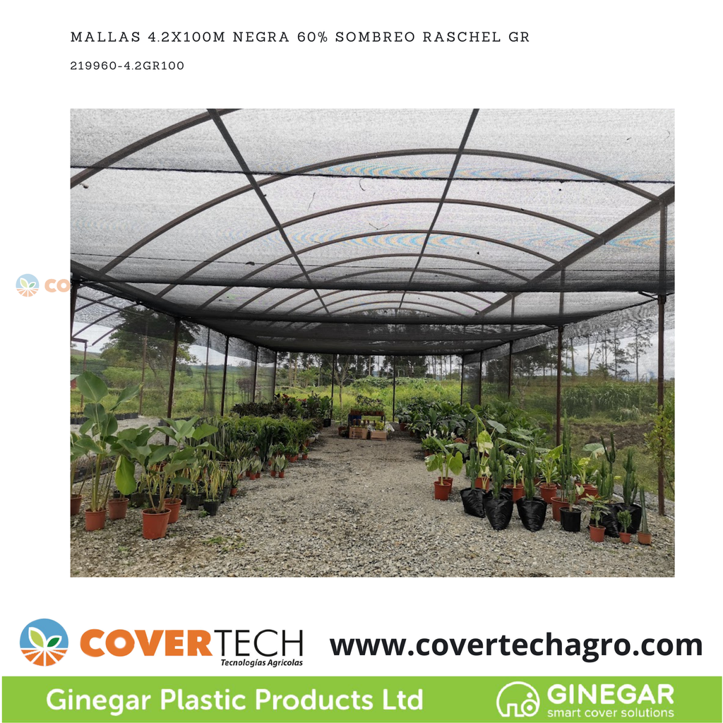 [219960-4.2GR100]  Mallas 4.2x100m Negra 60% Sombreo Raschel GR