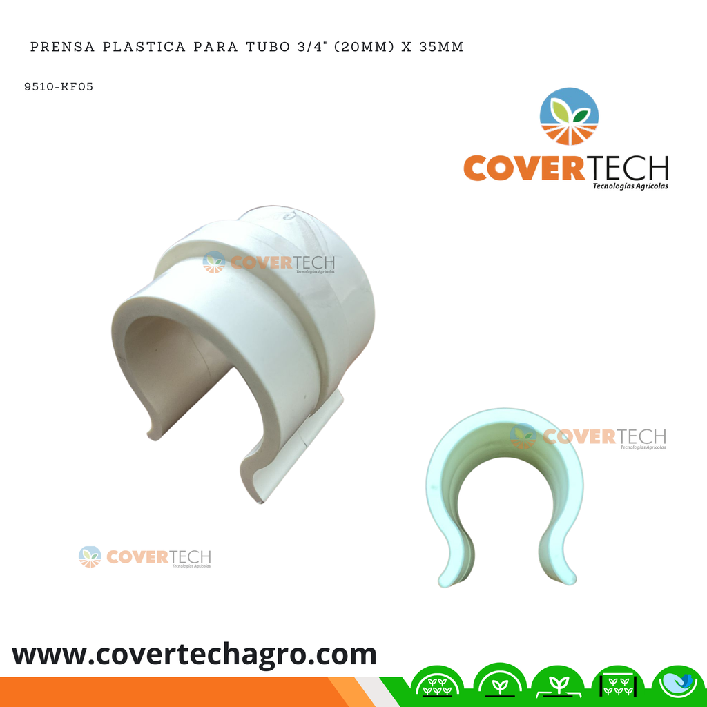  Prensa plastica para tubo 3/4" (20mm) x 35mm
