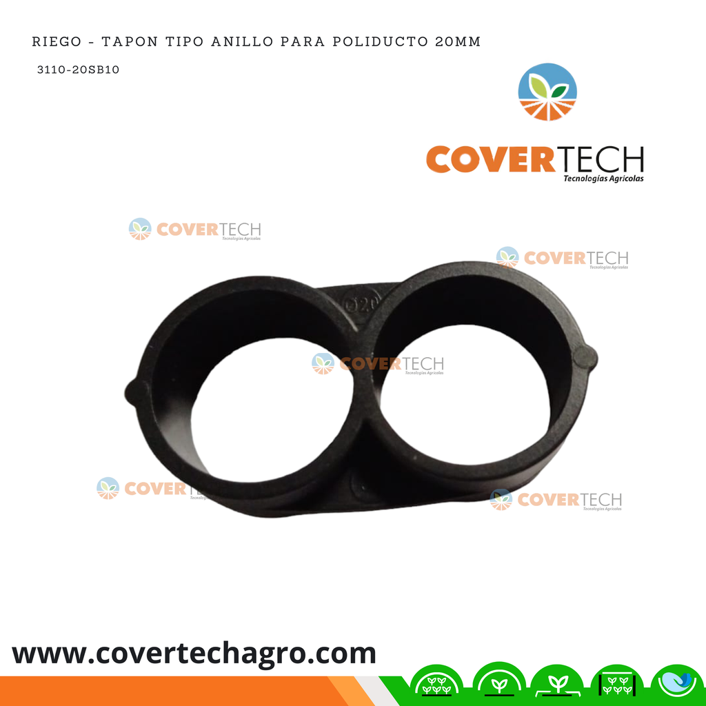 Riego - Tapon tipo anillo para Poliducto 20mm 