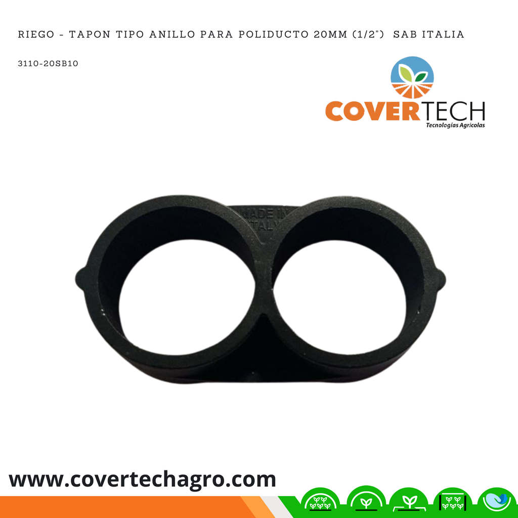 Riego - Tapon tipo anillo para poliducto 20mm (1/2")  SAB Italia