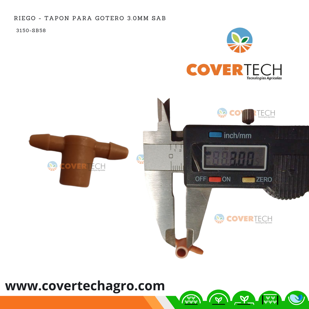 Riego - Tapon para gotero 3.0mm SAB Italia
