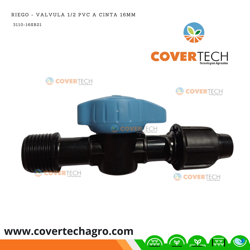 Riego - Valvula PVC 1/2" a cinta SAB Italia